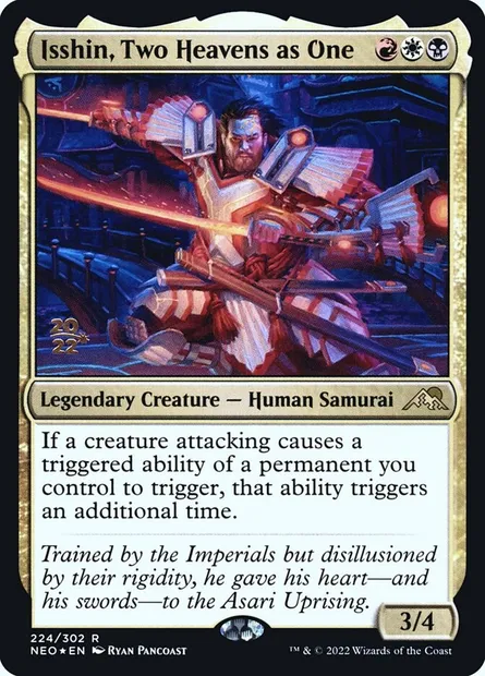 Isshin, Two Heavens as One, Magic card PNEO 224s — Kamigawa: Neon Dynasty Promos set