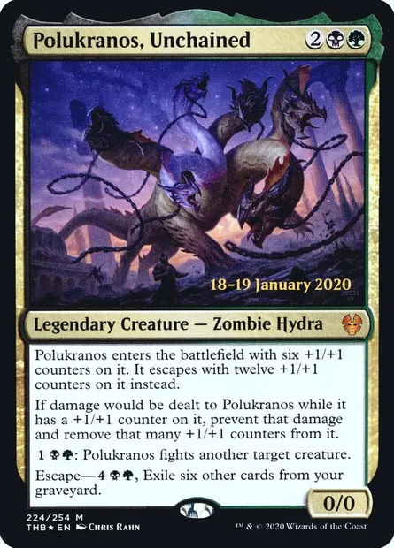 Polukranos, Unchained, Magic card PTHB 224s — Theros Beyond Death Promos set