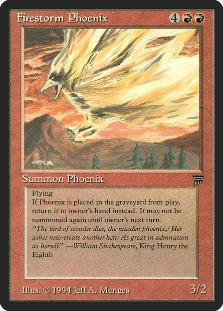 Firestorm Phoenix, Magic card LEG 147 — Legends set
