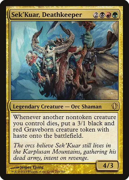 Sek'Kuar, Deathkeeper, Magic card C13 210 — Commander 2013 set