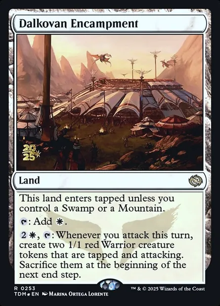 Campement dalkovan, carte Magic PTDM 253s — extension Tarkir: Dragonstorm Promos