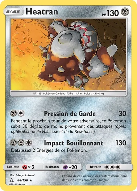 Heatran, carte Pokémon UPR 88 — extension Ultra-Prisme