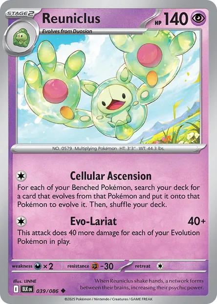 Reuniclus, Pokémon card BLK 039 — Black Bolt set