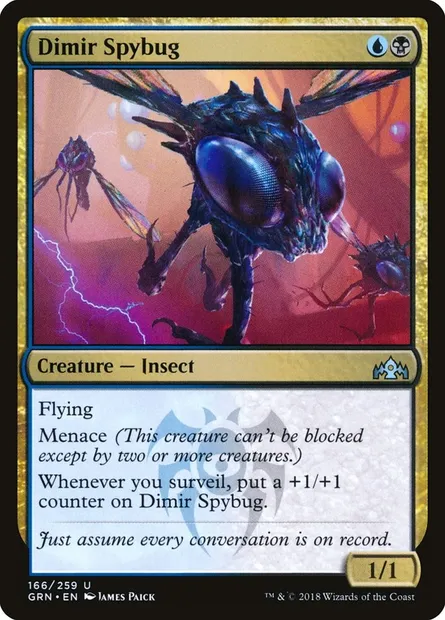 Dimir Spybug, Magic card GRN 166 — Guilds of Ravnica set
