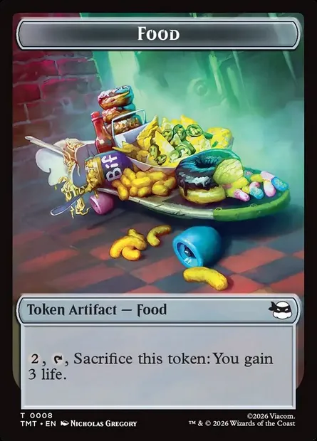 Food, carte Magic TTMT 8 — extension Teenage Mutant Ninja Turtles Tokens