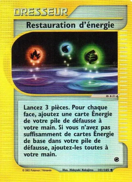 Restauration d'énergie, carte Pokémon EX 141 — extension Expedition