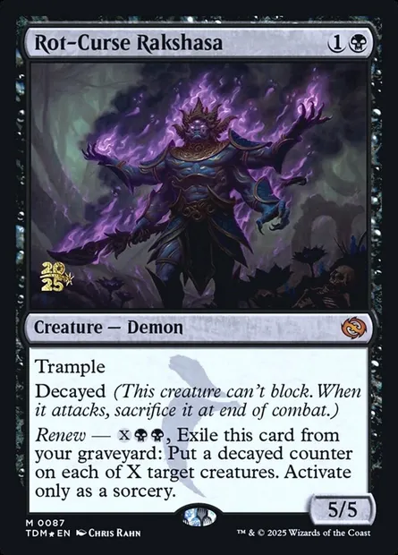 Rot-Curse Rakshasa, Magic card PTDM 87s — Tarkir: Dragonstorm Promos set