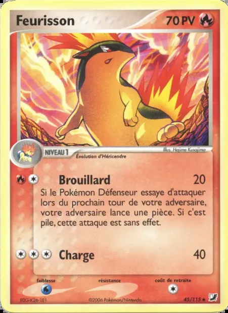 Feurisson, carte Pokémon UF 45 — extension EX Forces Cachées