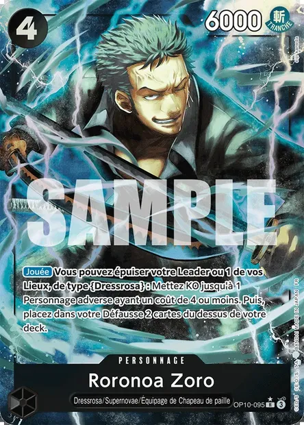 Roronoa Zoro, carte One Piece OP10-095 — extension SANG ROYAL