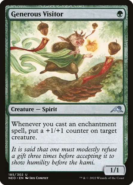 Generous Visitor, Magic card NEO 185 — Kamigawa: Neon Dynasty set