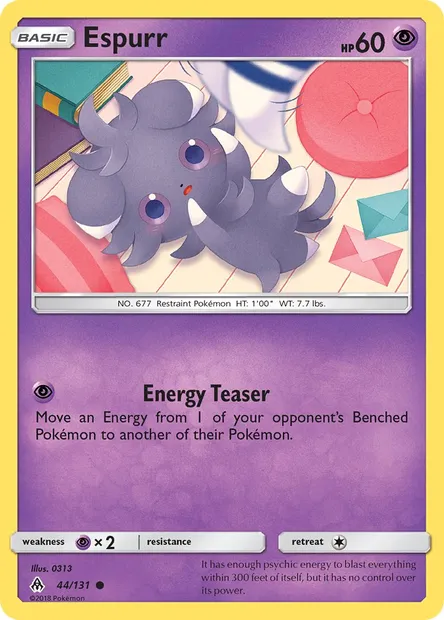 Espurr, Pokémon card FLI 44 — Forbidden Light set