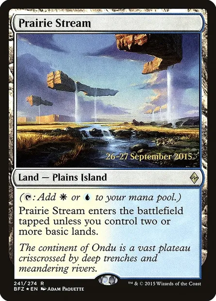 Prairie Stream, Magic card PBFZ 241s — Battle for Zendikar Promos set