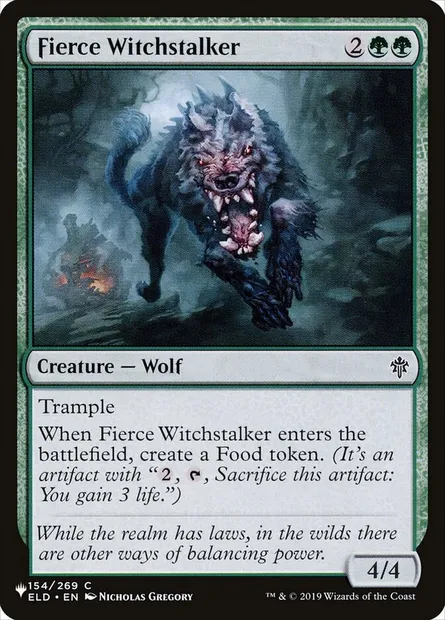 Fierce Witchstalker, Magic card PLST ELD-154 — The List set