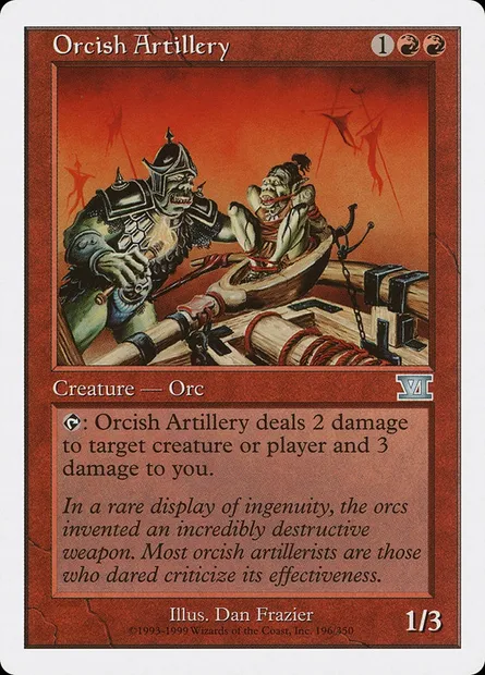 Orcish Artillery, Magic card 6ED 196 — Classic Sixth Edition set