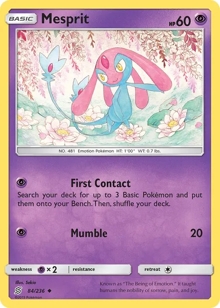 Mesprit, Pokémon card UNM 84 — Unified Minds set