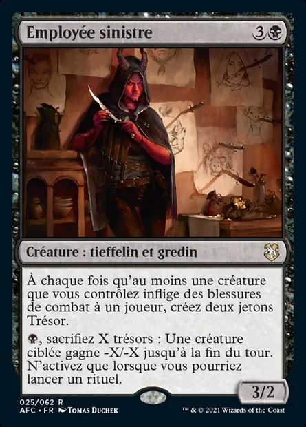 Employée sinistre, carte Magic AFC 25 — extension Forgotten Realms Commander