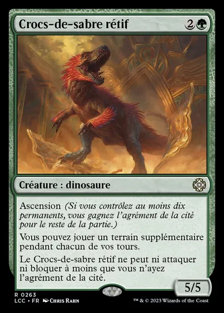Crocs-de-sabre rétif, carte Magic LCC 263 — extension The Lost Caverns of Ixalan Commander