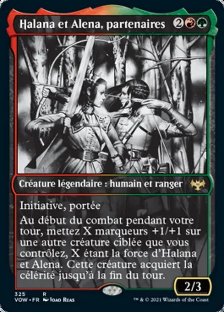 Halana et Alena, partenaires, carte Magic VOW 325 — extension Innistrad : noce écarlate