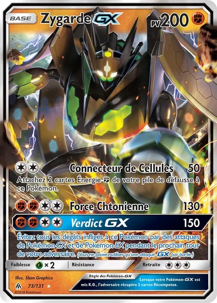 Zygarde GX, carte Pokémon FLI 73 — extension Lumière Interdite
