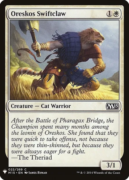 Oreskos Swiftclaw, Magic card PLST M15-22 — The List set