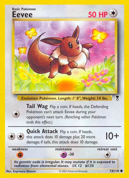Évoli, carte Pokémon LC 74 — extension Legendary Collection