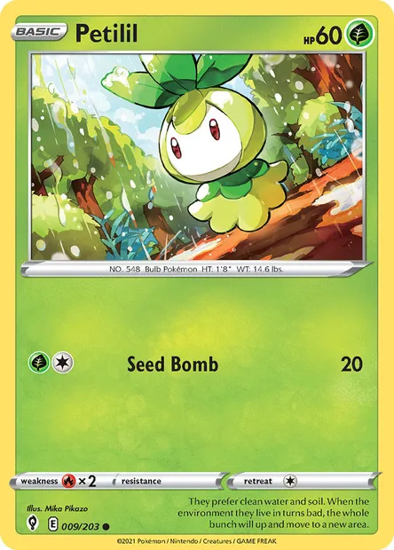 Petilil, Pokémon card EVS 9 — Evolving Skies set