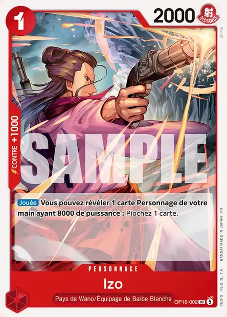Izo, carte One Piece OP16-002 — extension L'HEURE DE LA BATAILLE DÉCISIVE
