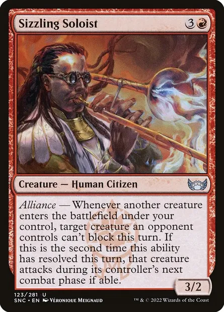 Sizzling Soloist, Magic card SNC 123 — Streets of New Capenna set