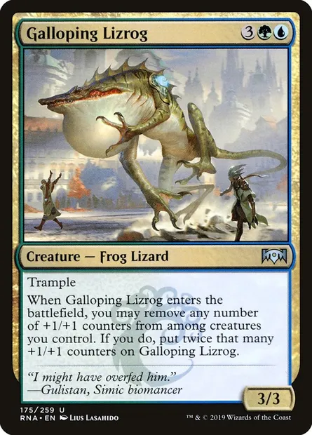 Galloping Lizrog, Magic card RNA 175 — Ravnica Allegiance set