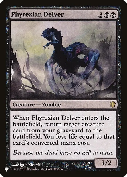 Phyrexian Delver, Magic card PLST C13-86 — The List set