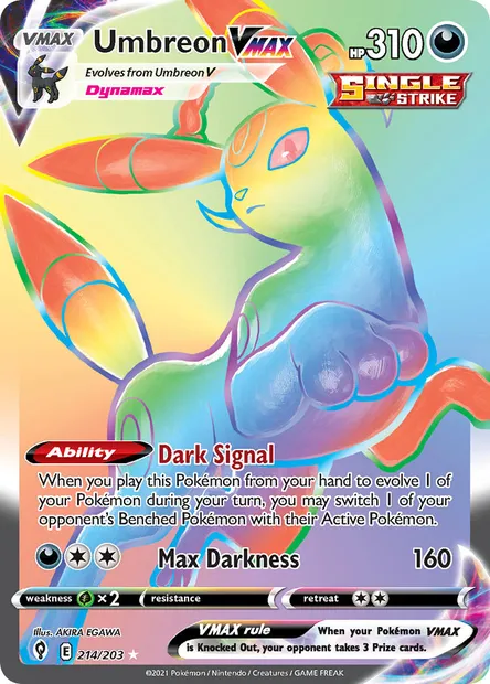 Umbreon VMAX, Pokémon card EVS 214 — Evolving Skies set