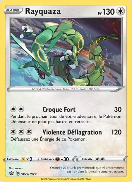 Rayquaza, carte Pokémon SWSH 029 — extension Promo SWSH
