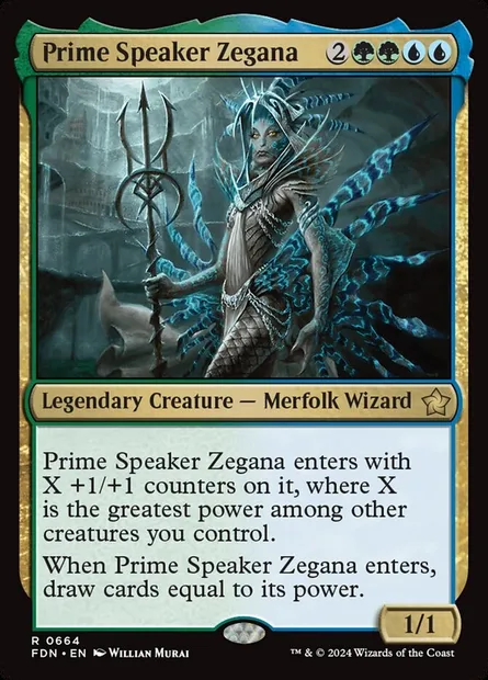 Prime Speaker Zegana, Magic card FDN 664 — Foundations set