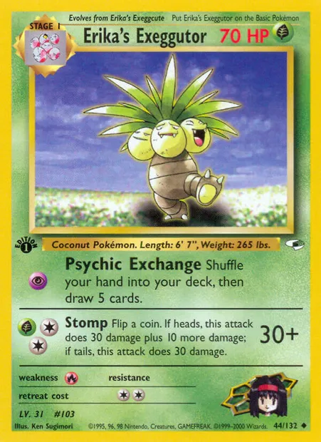 Erika's Exeggutor, carte Pokémon GH 44 — extension Gym Heroes