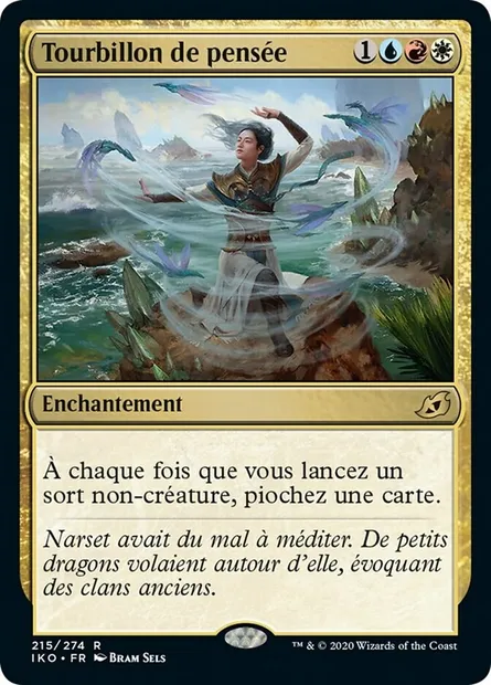 Tourbillon de pensée, carte Magic IKO 215 — extension Ikoria: Lair of Behemoths