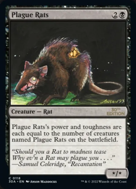 Plague Rats, Magic card 30A 118 — 30th Anniversary Edition set