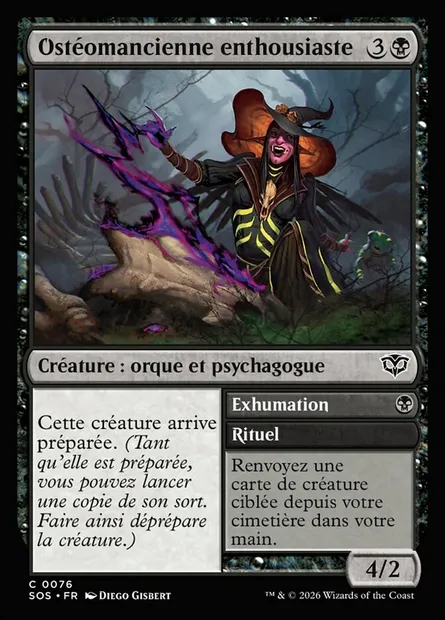 Ostéomancienne enthousiaste // Raise Dead, carte Magic SOS 76 — extension Secrets of Strixhaven