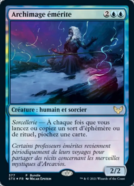 Archimage émérite, carte Magic STX 377 — extension Strixhaven: l'Académie des Mages