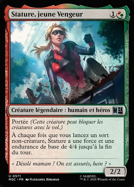 Stature, jeune Vengeur, carte Magic MSC 571 — extension Marvel Super Heroes Commander