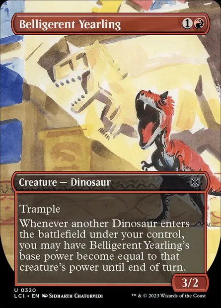 Belligerent Yearling, Magic card LCI 320 — The Lost Caverns of Ixalan set