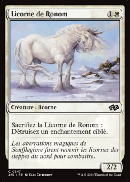 Licorne de Ronom, carte Magic J25 247 — extension Foundations Jumpstart
