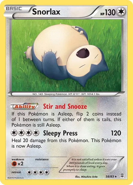Snorlax, Pokémon card GEN 58 — Generations set
