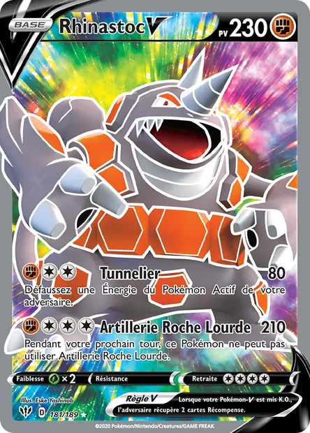 Rhinastoc V, carte Pokémon DAA 181 — extension Ténèbres Embrasées