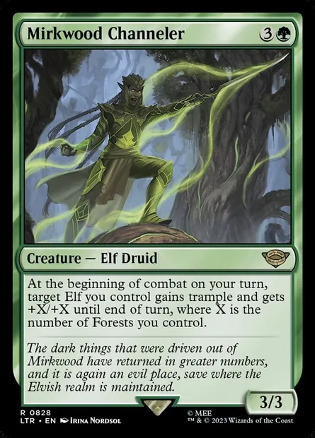 Mirkwood Channeler, carte Magic LTR 828 — extension Le Seigneur des Anneaux : chroniques de la Terre du Milieu