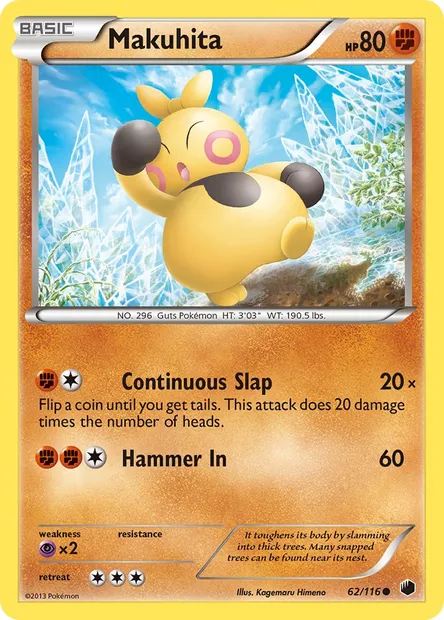 Makuhita, Pokémon card PLF 62 — Plasma Freeze set