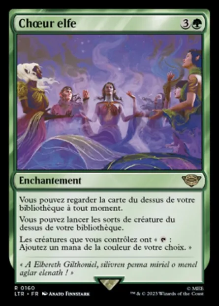 Chœur elfe, carte Magic LTR 160 — extension Le Seigneur des Anneaux : chroniques de la Terre du Milieu