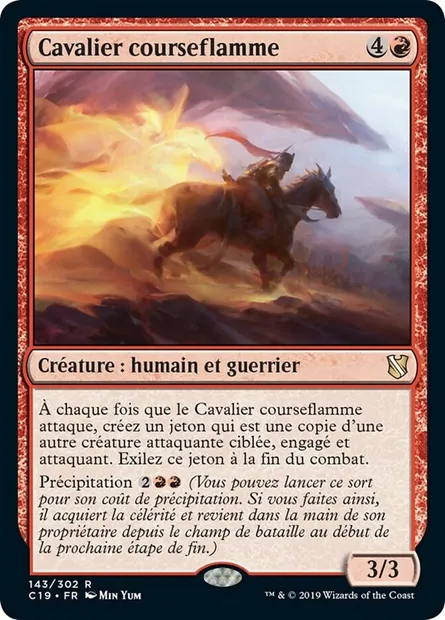 Cavalier courseflamme, carte Magic C19 143 — extension Commander 2019