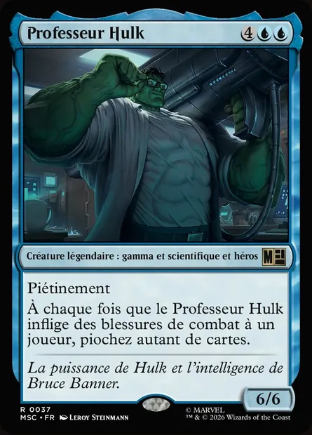 Professeur Hulk, carte Magic MSC 37 — extension Marvel Super Heroes Commander