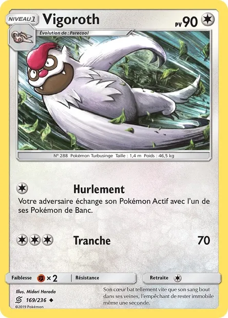 Vigoroth, carte Pokémon UNM 169 — extension Harmonie des Esprits