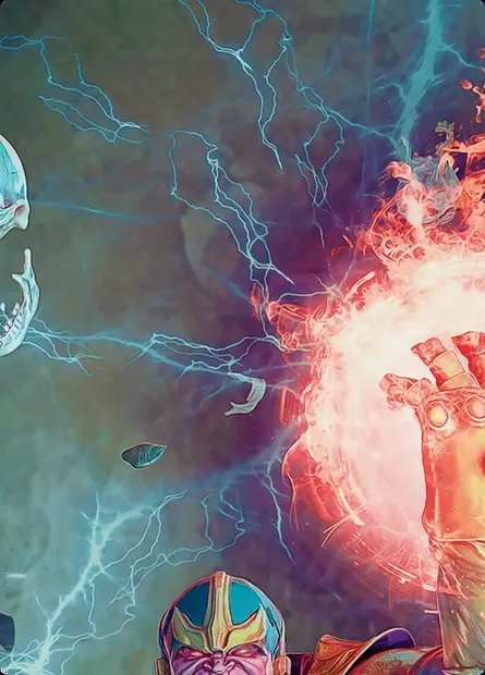 Thanos, the Mad Titan // Thanos, the Mad Titan, carte Magic AMSH 2c — extension Marvel Super Heroes Art Series